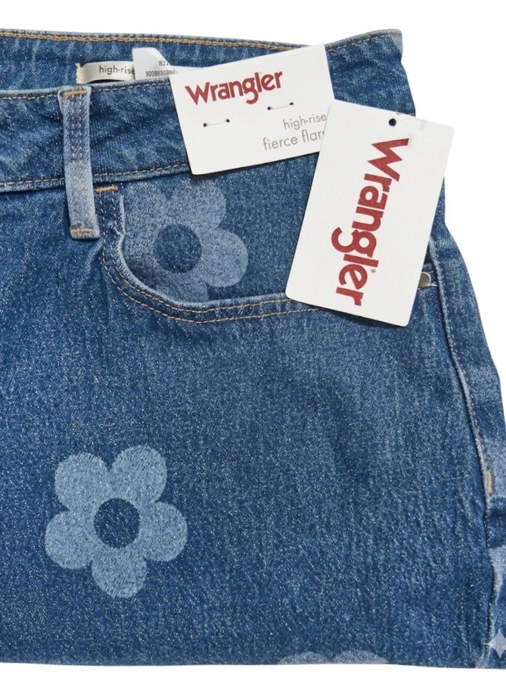 NWT Wrangler Fierce Flare High Rise Floral Jeans California Daisy 18 34x30 - Picture 4 of 9